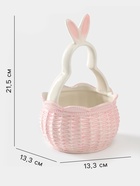 Конфетница Доляна «Зайка», 13.3×21.5 см, доломит, розовая - Фото 2