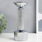 Подсвечник металл на 1 свечу "Иллюзия" серебро 21х8х8 см - фото 319054106