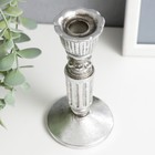 Подсвечник полистоун на 1 свечу "Ретро. Колонна" серебро 13,5х6,5х6,5 см - Фото 2
