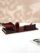 Набор настольный 7 в1 (карандашница, подставка для ручек, визитница, часы Д-009, этажерка, нож, подставка) - Фото 11