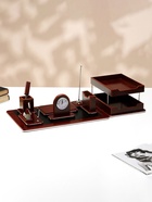 Набор настольный 7 в1 (карандашница, подставка для ручек, визитница, часы Д-009, этажерка, нож, подставка) - Фото 12