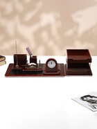 Набор настольный 7 в1 (карандашница, подставка для ручек, визитница, часы Д-009, этажерка, нож, подставка) - Фото 10