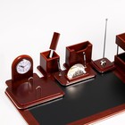 Набор настольный 7 в 1 (карандашница, подставка для ручек, визитница, часы Д-010, этажерка, нож) - Фото 2
