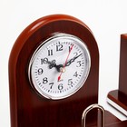 Набор настольный 7 в 1 (карандашница, подставка для ручек, визитница, часы Д-010, этажерка, нож) - Фото 3
