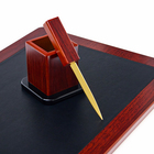 Набор настольный 7 в 1 (карандашница, подставка для ручек, визитница, часы Д-010, этажерка, нож) - Фото 6