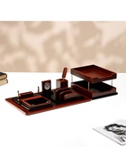 Набор настольный 7 в 1 (карандашница, подставка для ручек, визитница, часы Д-010, этажерка, нож) - Фото 7