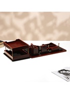 Набор настольный 7 в 1 (карандашница, подставка для ручек, визитница, часы Д-010, этажерка, нож) - Фото 9