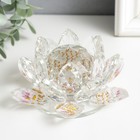 Сувенир стекло "Лотос прозрачный, на лепестках лотосы" 7х13,5х13,5 см - фото 21771078