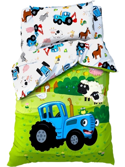 Постельное бельё 1.5-спальное «Синий трактор. Ферма», поплин