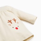Боди-платье Крошка Я "Merry Xmas", рост 62-68 см, цвет бежевый - Фото 4