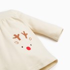Боди - платье для девочки «Крошка Я» Mery Xmas, рост 62-68 см, бежевое - Фото 4