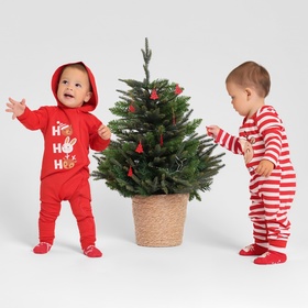 Комбинезон детский с капюшоном «Крошка Я. Новогодние зверята», рост 62-68 см, красный