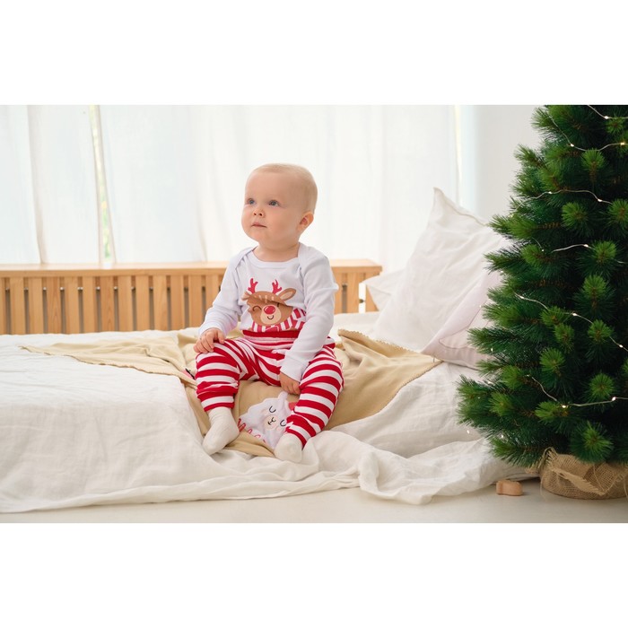 Костюм детский (джемпер и брюки) «Крошка Я. Мой первый НГ», рост 68-74 см, красный, белый - Фото 1