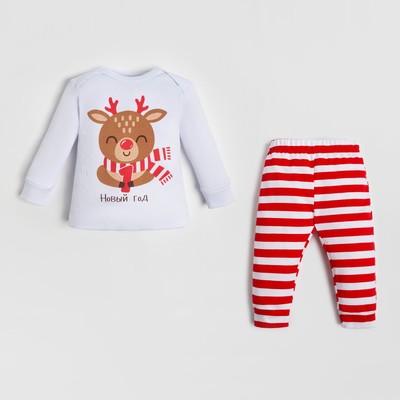 Комплект детский (джемпер и брюки) «Крошка Я. Мой первый НГ», рост 74-80 см, красный, белый