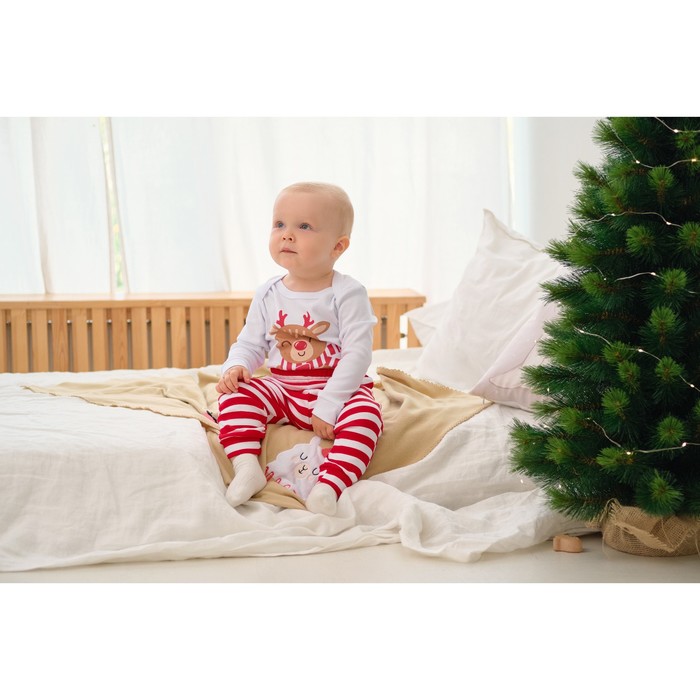 Костюм детский (джемпер и брюки) «Крошка Я. Мой первый НГ», рост 80-86 см, красный, белый - Фото 1