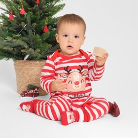 Комбинезон детский «Крошка Я. Оленёнок», рост 62-68 см, красный, белый