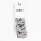 Колготки детские махровые, цвет светло-серый меланж, рост 86-92 см - фото 24579360