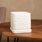 Горшок для цветов "Квадрат", белый, керамика, 1.5 л, 1 сорт, Иран - фото 26345688