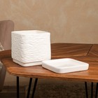 Горшок для цветов "Квадрат", белый, керамика, 1.5 л, 1 сорт, Иран - фото 26345689