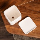 Горшок для цветов "Квадрат", белый, керамика, 1.5 л, 1 сорт, Иран - фото 26345690