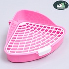 Туалет для кроликов и хорьков «Пижон», 24×18×11 см, угловой, пластик, розовый - Фото 3