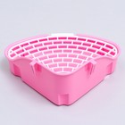 Туалет угловой для кроликов и хорьков "Пижон", 24 х 18 х 11 см, розовый - Фото 4