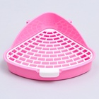 Туалет для кроликов и хорьков «Пижон», 24×18×11 см, угловой, пластик, розовый - Фото 4