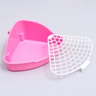 Туалет для кроликов и хорьков «Пижон», 24×18×11 см, угловой, пластик, розовый - Фото 7