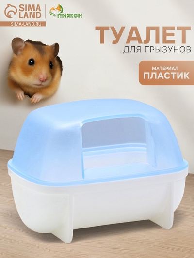 Туалет для грызунов «Пижон», 10.2×7.2×7.2 см, пластик, синий