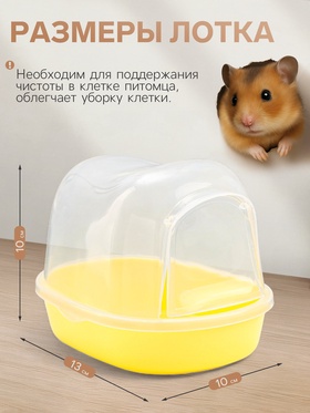 Туалет для грызунов фигурный «Пижон», 13×10×10 см, жёлтый