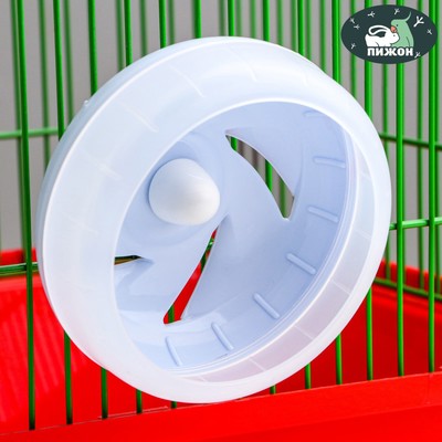 Колесо для грызунов, 11 см, тихое, с металлическим стержнем, пластик, синее