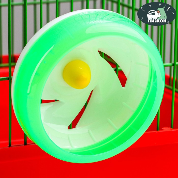 Колесо для грызунов тихое, 11 см, зелёное - Фото 1