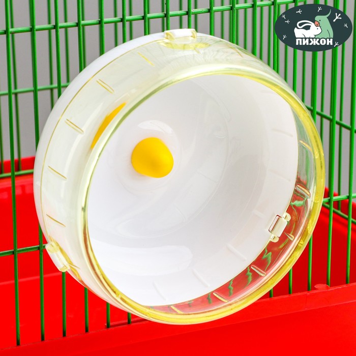 Колесо для грызунов, 14 см, тихое, жёлтое - Фото 1