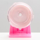 Колесо для грызунов Carno тихое, на подставке, 14 см, розовое - фото 6696754