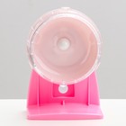 Колесо для грызунов Carno тихое, на подставке, 12 см, розовое - Фото 2