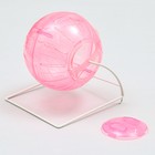 Шар для грызунов на металлическом основании, 12 см, розовый - фото 9507991