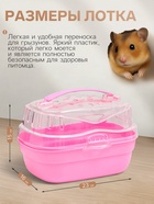 Переноска для грызунов «Пижон», 20×16×15 см, розовая - Фото 2