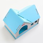 Домик для грызунов "Изба", голубой 23 х 15 х 15 см - фото 9508001