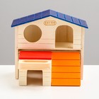 Дом для грызунов с лесенкой и кормушкой, дерево 17 х 9 х 16 см - фото 24338496