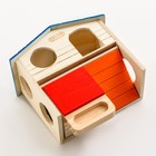 Дом для грызунов с лесенкой и кормушкой, дерево 17 х 9 х 16 см - фото 24338498