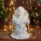 Дед Мороз "С фонариком на посохе и узорами на шубке" двигается, 30х14 см, белый - Фото 7
