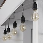 Гирлянда «Ретро белт-лайт» 10 м, IP54, УМС, тёмная нить, шаг 100 см, Е27 (без ламп), 220 В - Фото 6