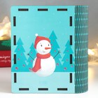 Новогодняя деревянная шкатулка-книга «Снеговик» 14×12х5 см - Фото 5