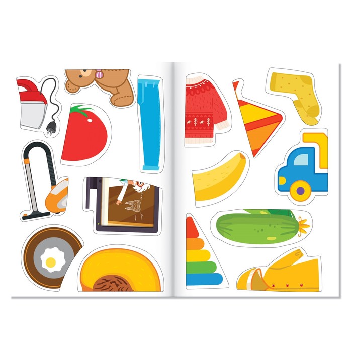 Набор с наклейками «Весёлые половинки», Синий трактор 7863211