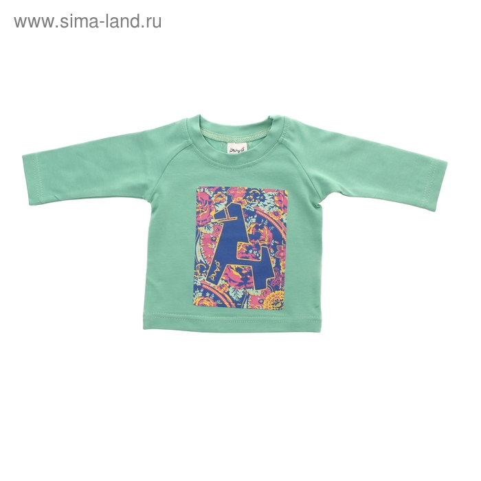 Детская футболка "Лошадка Хохлома" с длинными рукавами, рост 74 см, цвет светло-зеленый - Фото 1