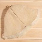 Шапка для бани и сауны «Классика» скорняжный шов, овчина, бежевая - Фото 5