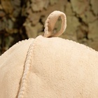 Шапка для бани и сауны «Классика» скорняжный шов, овчина, бежевая - Фото 6