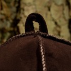 Шапка для бани и сауны «Классика», овчина, скорняжный шов, коричневая - Фото 5