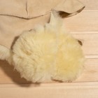 Шапка для бани из овчины "Будёновка" скорняжный шов, бежевый - фото 9098768