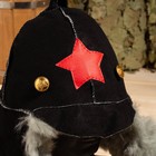 Шапка для бани из овчины "Будёновка" скорняжный шов, черный - Фото 4